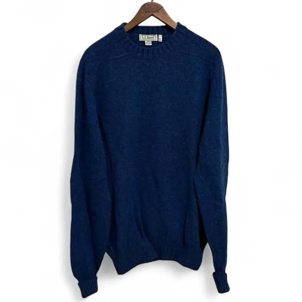 Vintage L.L. Bean Wool Crewneck Sweater Made in Ireland XL Tall